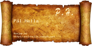 Pál Hella névjegykártya